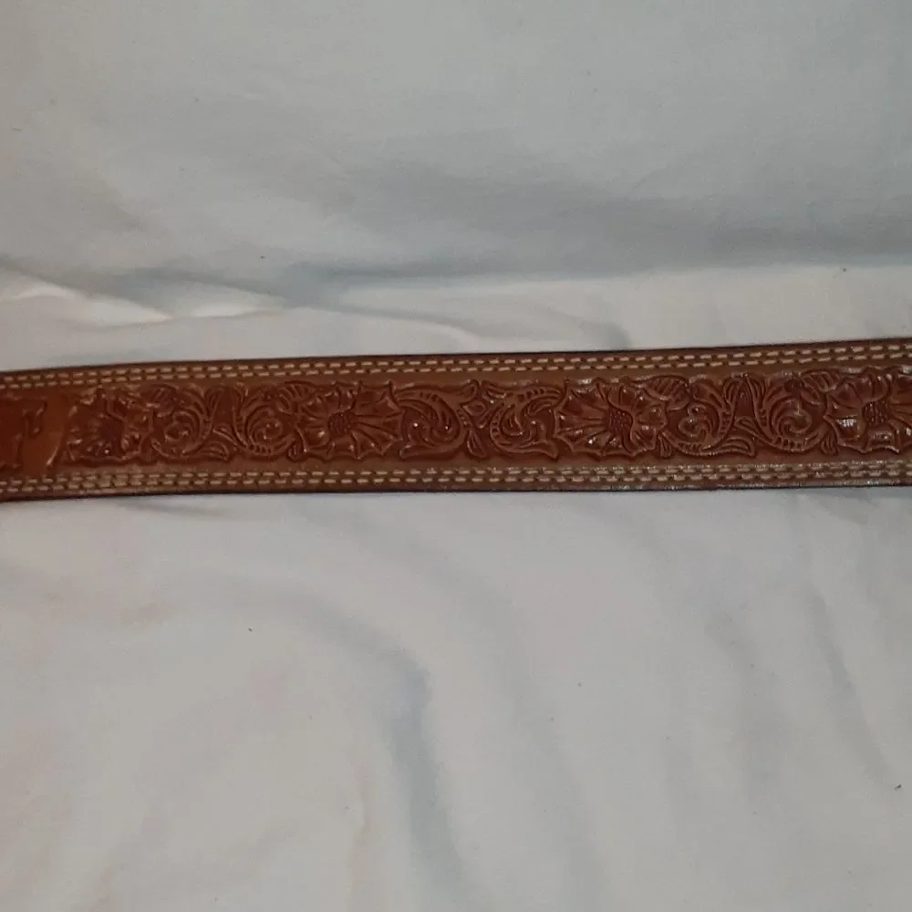 Texan Leather Tooled‎ Personalized Belt ROBERT 38